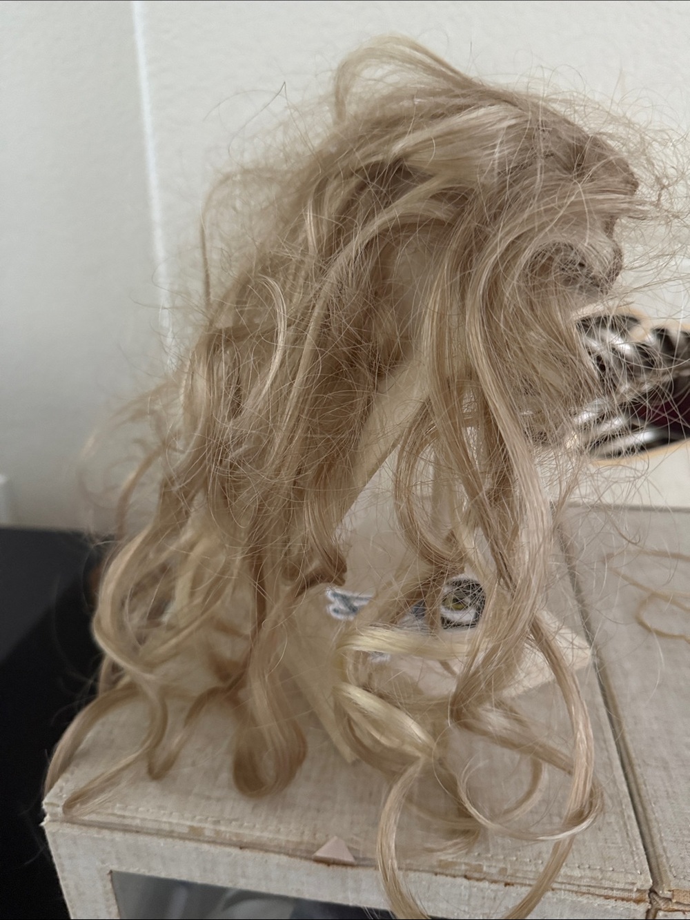 Blonde Curly Hairpiece - Natural Light Blonde